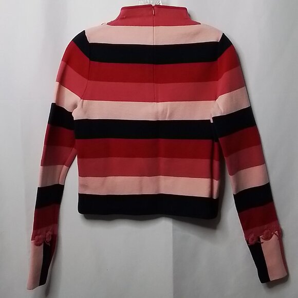 PARIS ATELIER & OTHER STORIES MULTI-COLORED STRIPED MOCK SWEATER SIZE S - Picture 4 of 8